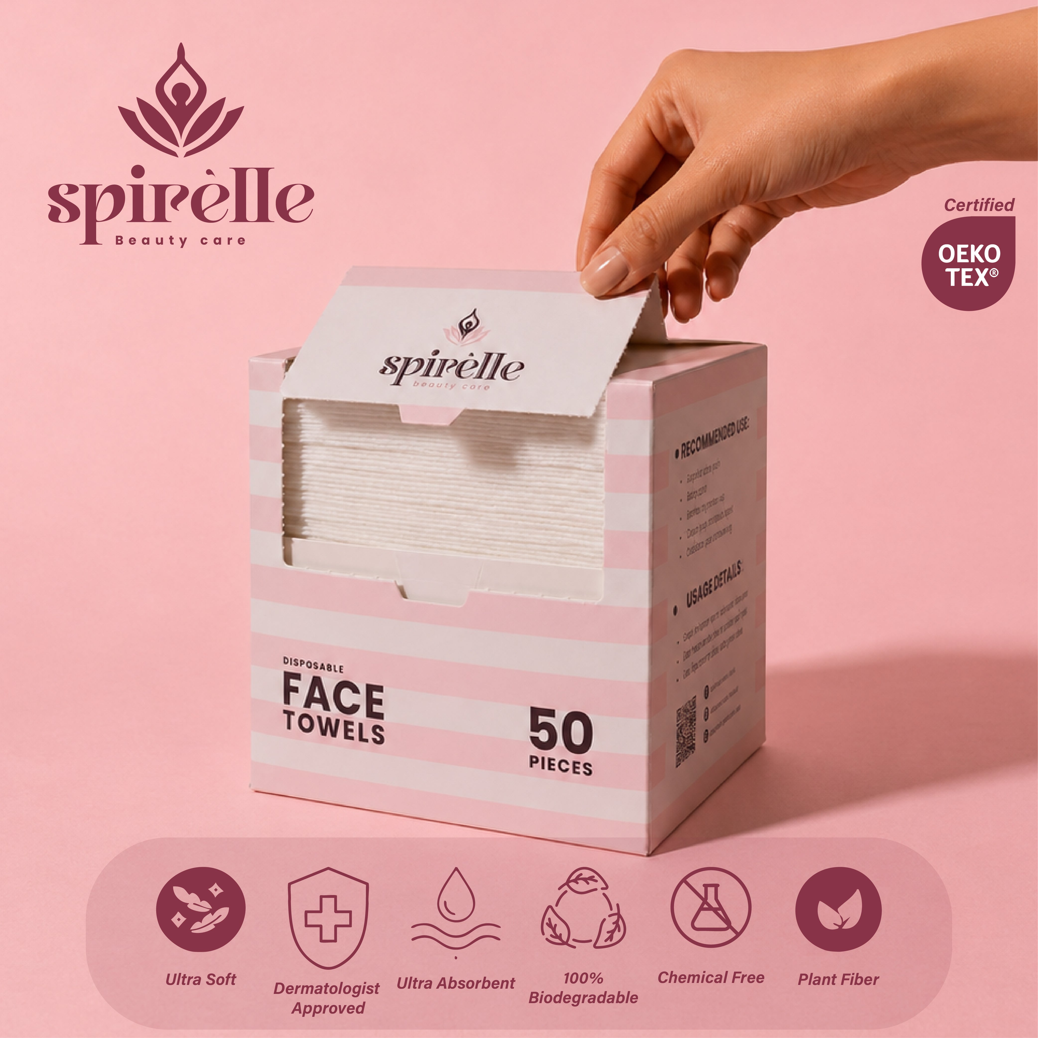 Ultra Absorbent Disposable Face Towels - 50 Towels